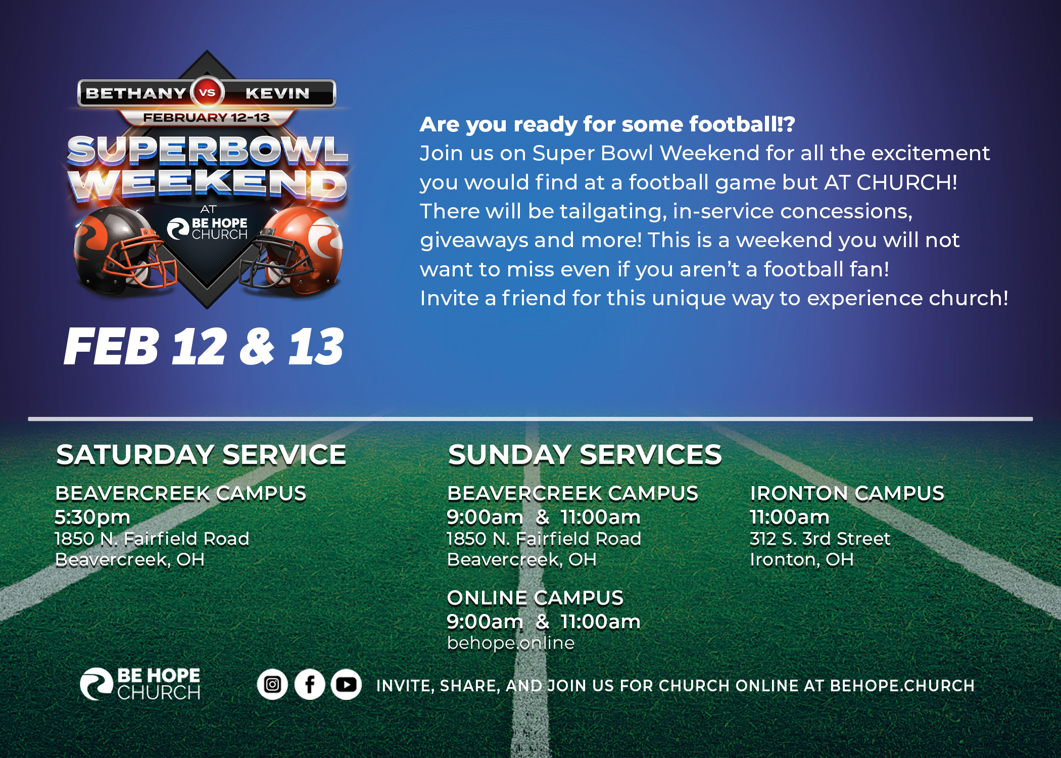 SuperBowl Weekend 2022 – Be Hope Church